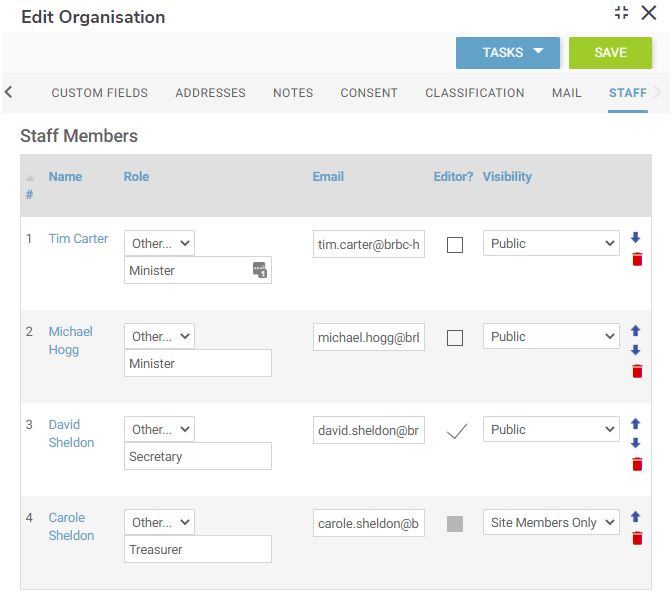 South Eastern Baptist Association Editing you church record