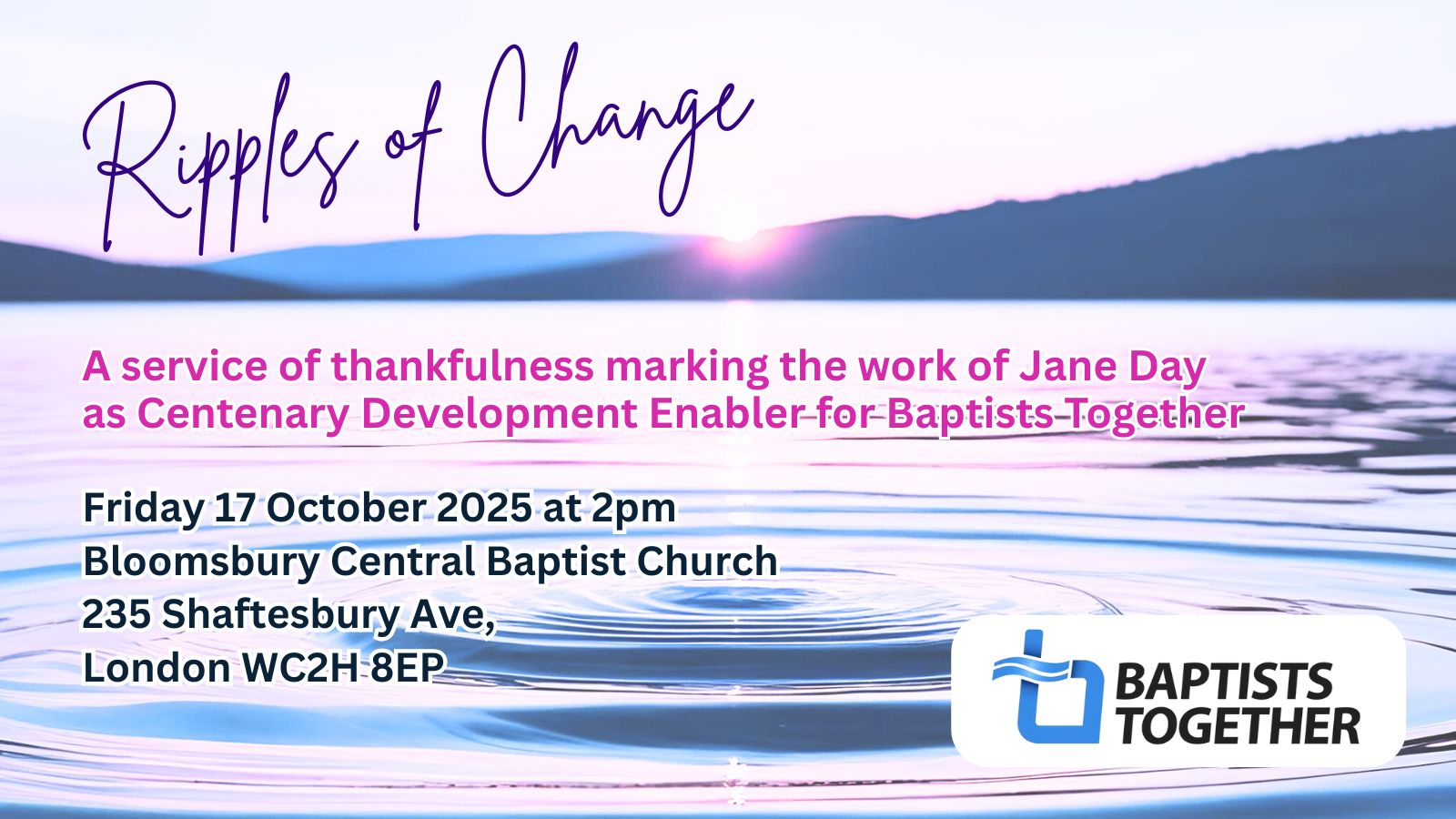 Ripples of Change Event 17 Oct